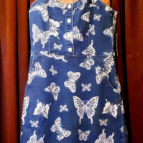 NWT   Denim with White Butterflies Dress - Picture 13 of 13